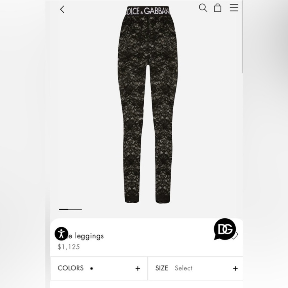 Dolce & Gabbana Black Floral Lace Leggings NEW WITH OUT TAGS SZ38